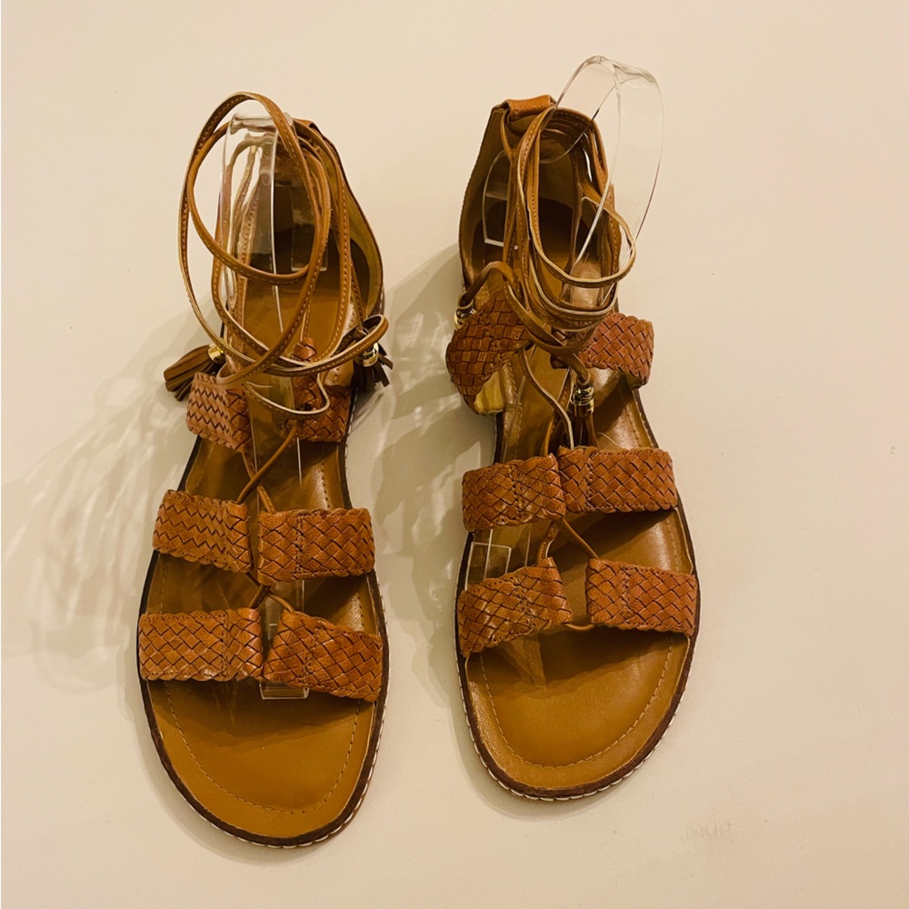 Michael Kors Leather Tassel Accents Gladiator Sandals. 10 M/41 M